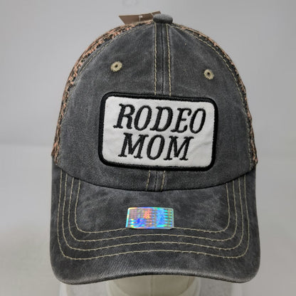 Gray Leopard Animal Print Rodeo Mom Mesh Patch Baseball Cap Hat One Size
