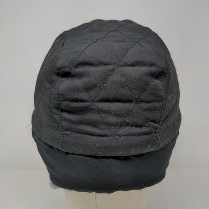 Swiss + Tech Men's Trapper Hat Black Vegan Fur Ear Flaps 100% Polyester