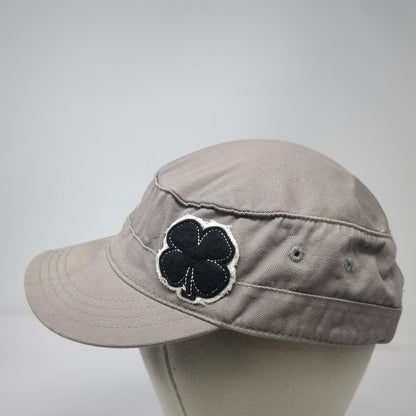 Black Clover Army Cap Gray One Size Distressed Brim Patch Live Lucky Cotton Hat