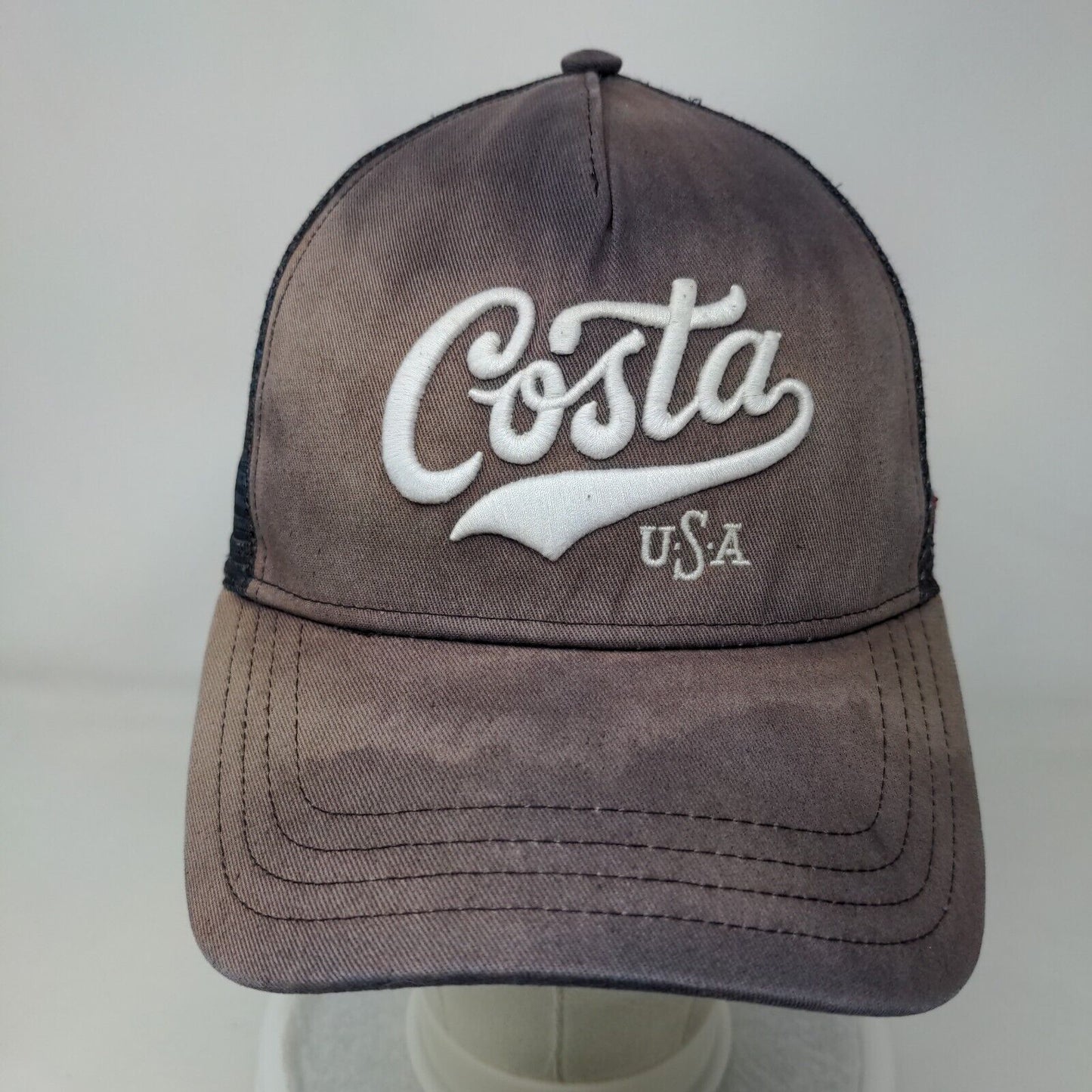 Costa USA Snapback Mesh Back Trucker Hat Blue One Size Embroidered