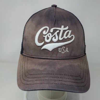 Costa USA Snapback Mesh Back Trucker Hat Blue One Size Embroidered