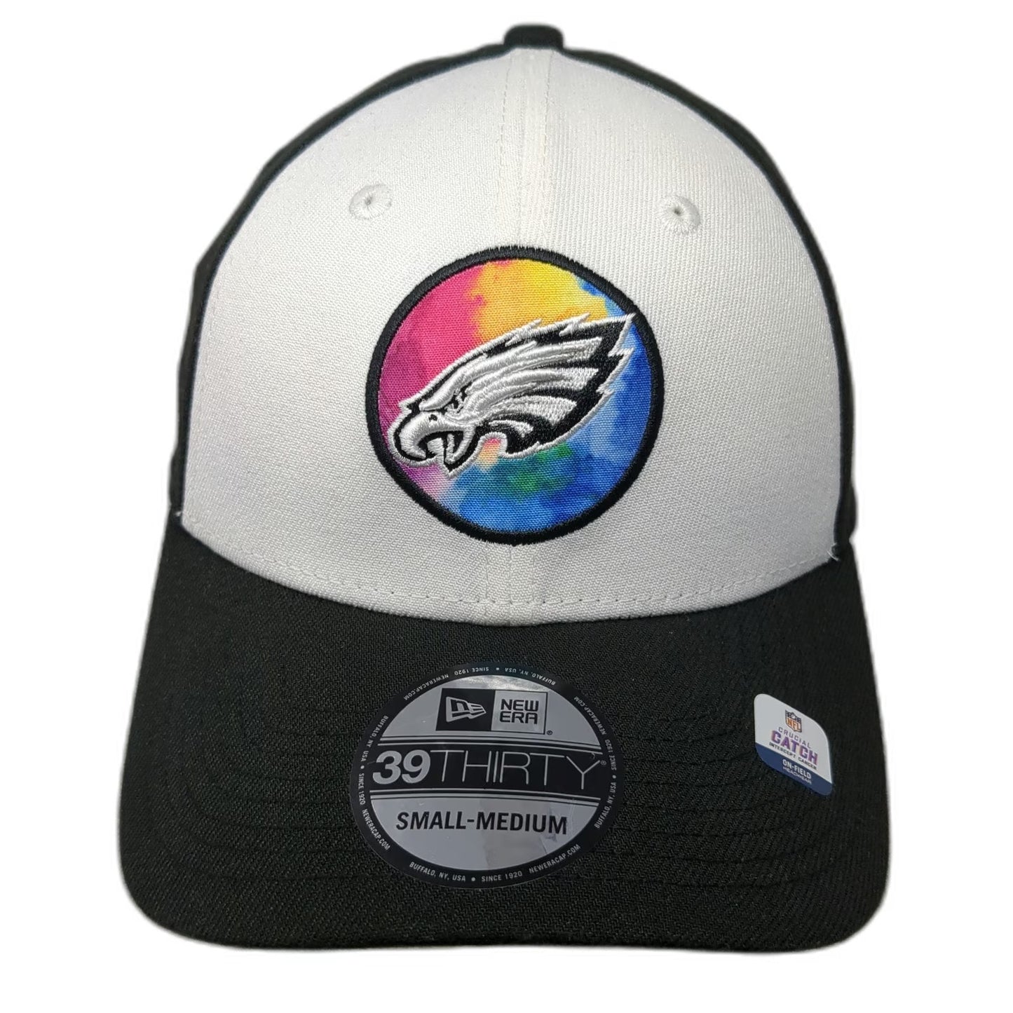 Philadelphia Eagles NFL New Era Baseball Cap Black M Stretch Fit Crucial Catch