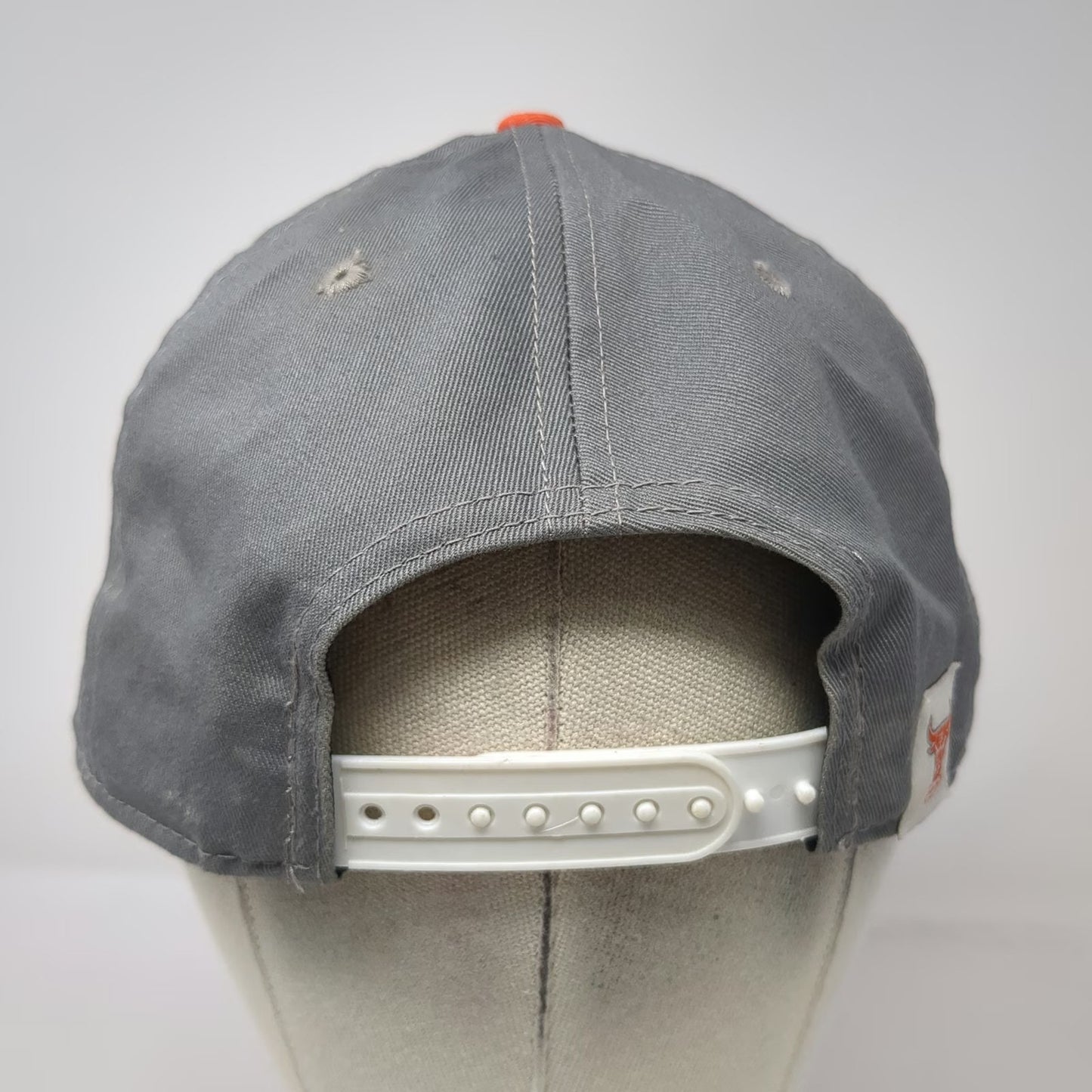 New Era NBA Chicago Bulls Snapback Gray L Hat Flat Brim Orange Underbill 9FIFTY