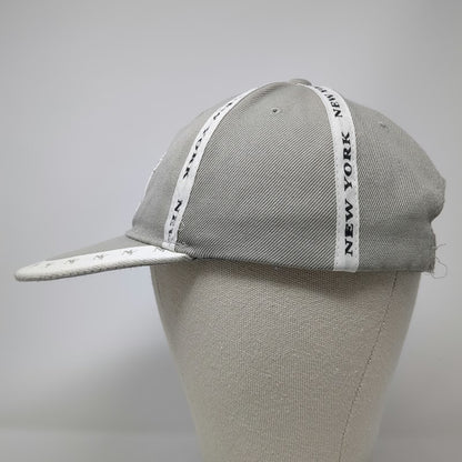 Gray Baseball Cap One Size NY New York Logo Taping Strapback Hat Embroidered