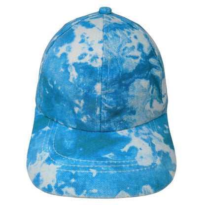 Unbranded Strapback Hat Blue One Size Adjustable Tie Dye Blank 6 Panel
