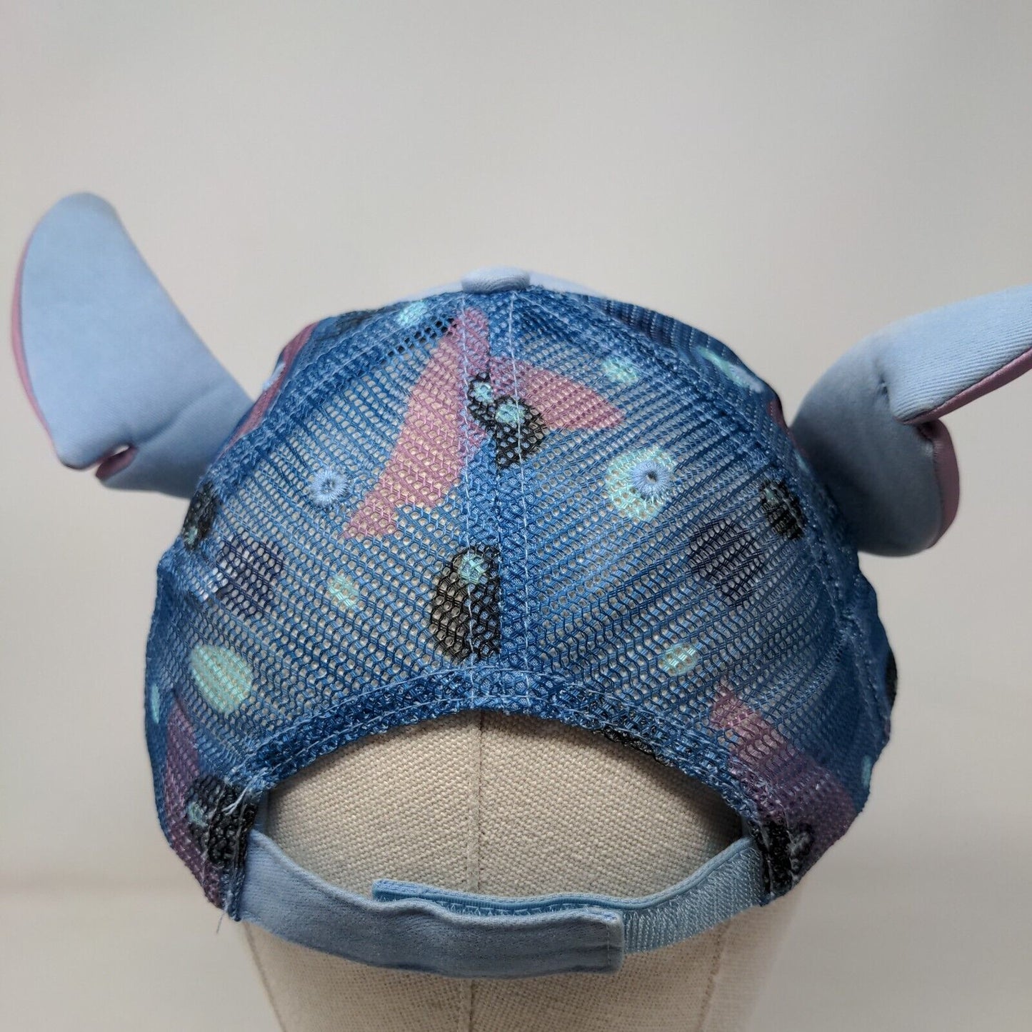 Stich Ears Adult Strapback Trucker Hat Multicolor 55-59cm Mesh Back Disney Parks