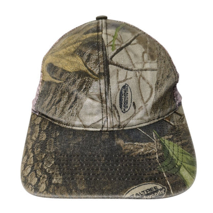 Realtree Strapback Trucker Hat Camo OS Adjustable Blank Whitewater Outdoors