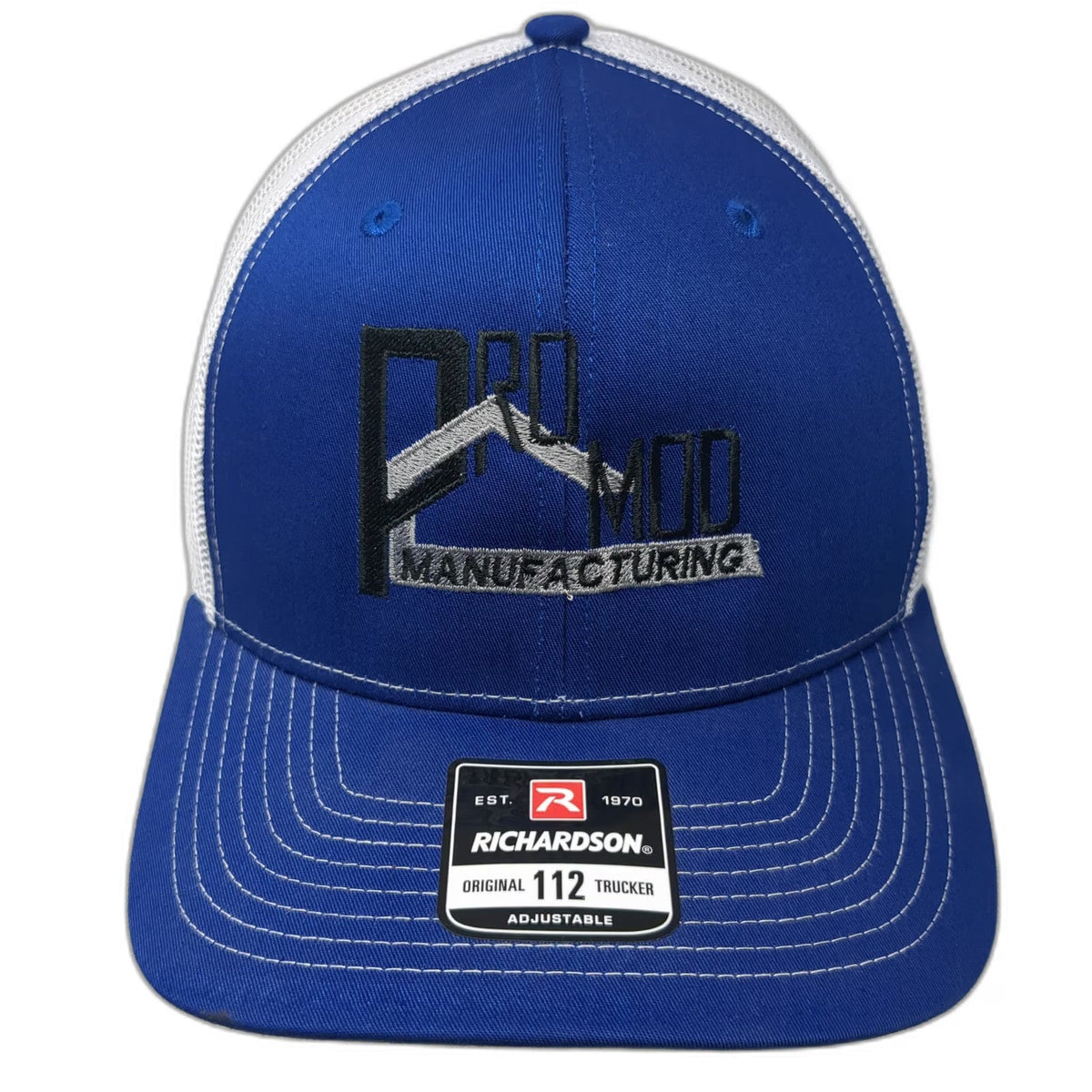 Richardson Trucker Hat Blue White OSFM Snapback Pro Mod Manufacturing 112 Mesh