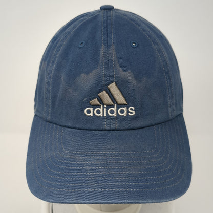 Adidas Slideback Hat Blue One Size Embroidered 3 Stripes Logo Adjustable