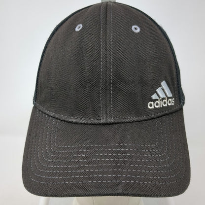 Adidas Baseball Cap Black One Size Fitted Stretch Fit Climalite Logo Hat