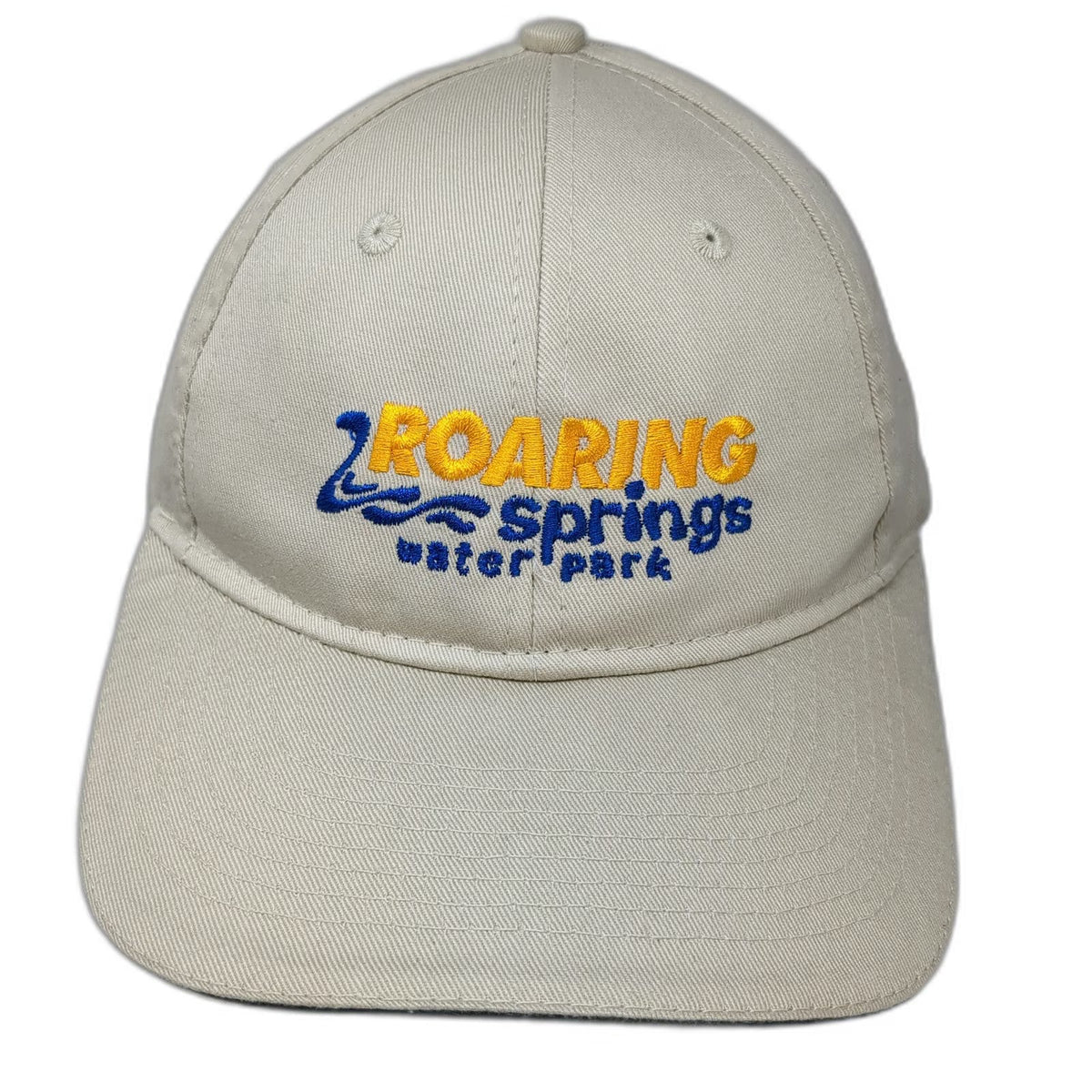 Port & Company Baseball Cap Beige Blue Yellow One Size Strapback Water Park Hat