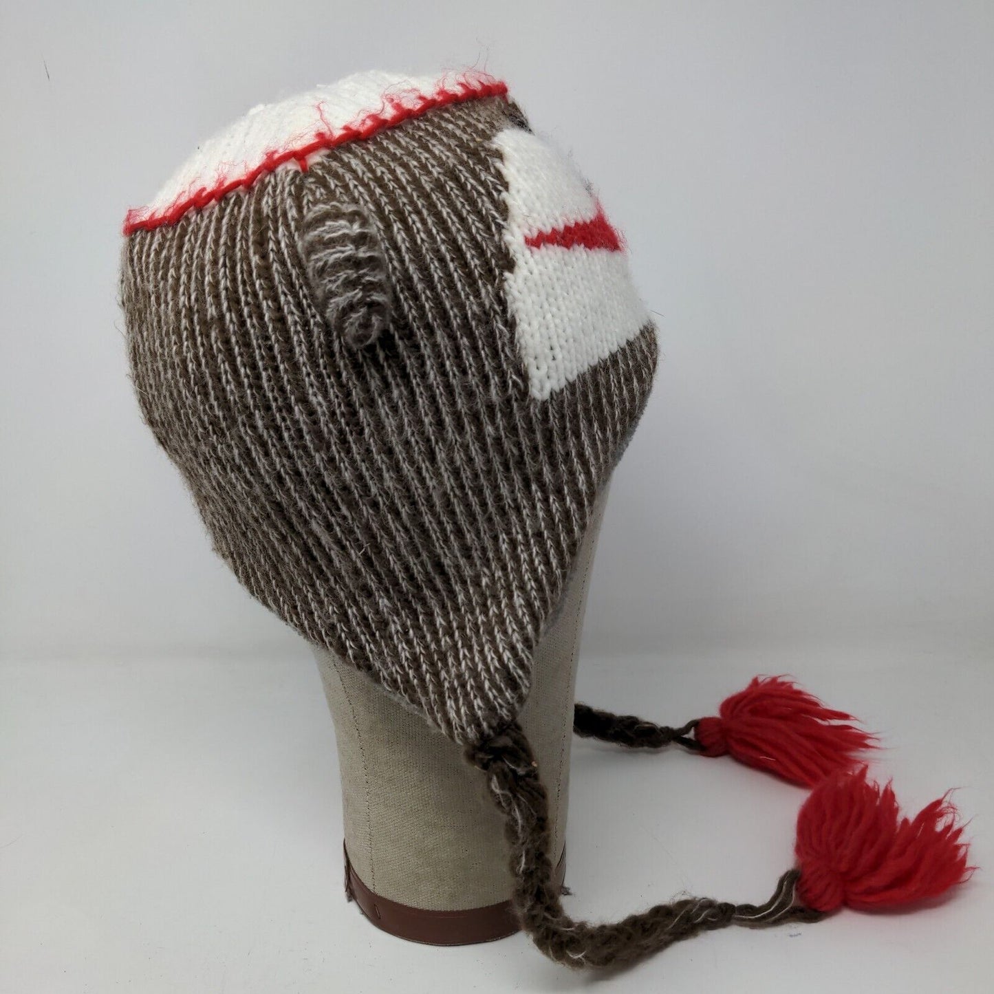 Sock Monkey Boy's Knit Beanie Hat Cap Multicolor 100% Acrylic Fleece Lined