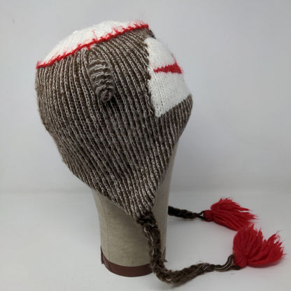 Sock Monkey Boy's Knit Beanie Hat Cap Multicolor 100% Acrylic Fleece Lined
