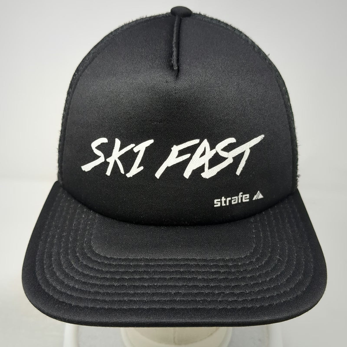 Strafe Trucker Hat Black One Size Mesh Snapback Ski Fast Foam Crown Cap