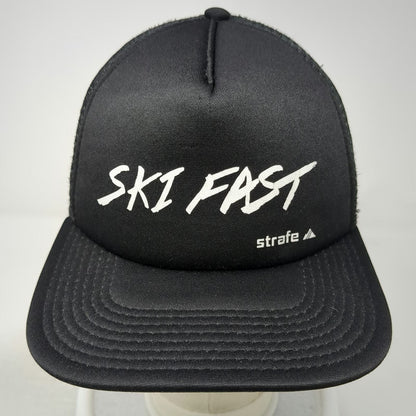 Strafe Trucker Hat Black One Size Mesh Snapback Ski Fast Foam Crown Cap