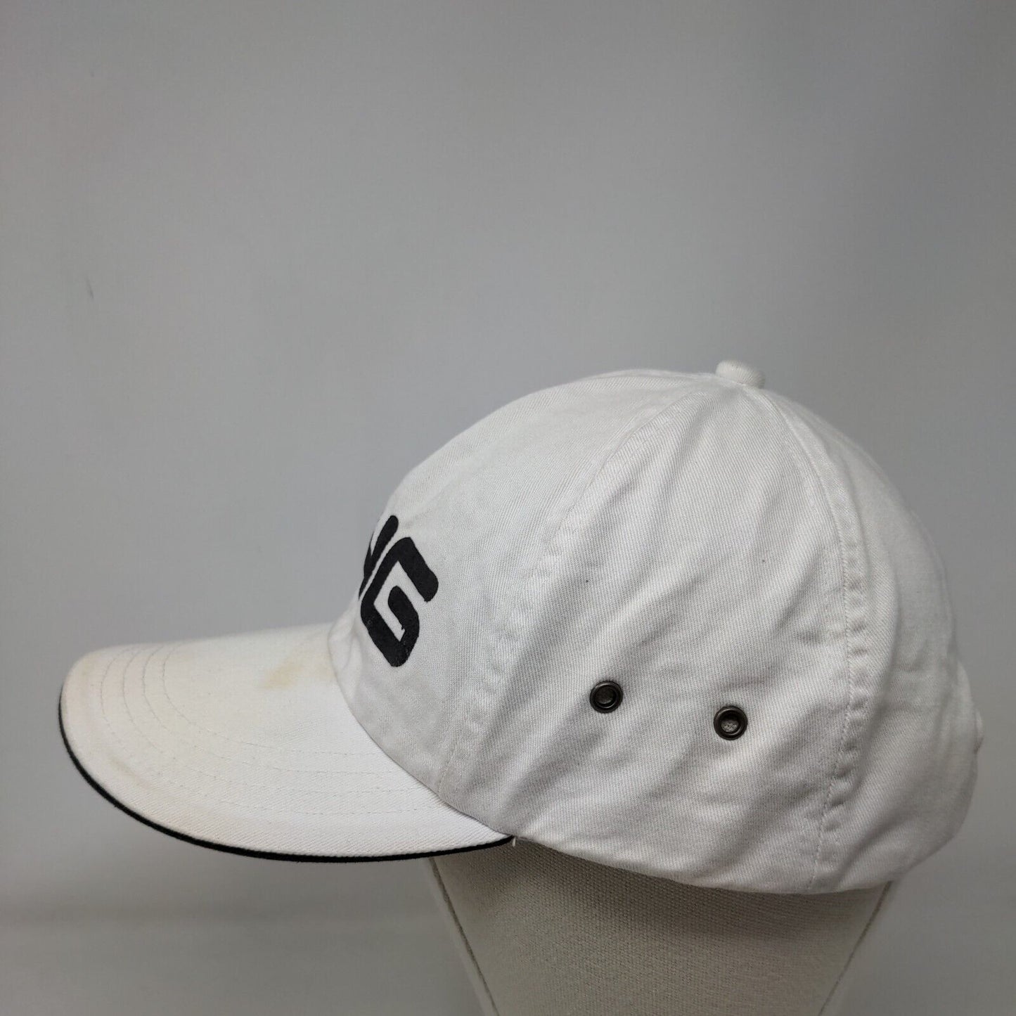 Ping Strapback Hat White One Size Adjustable Embroidered 6 Panel Nissin Cap