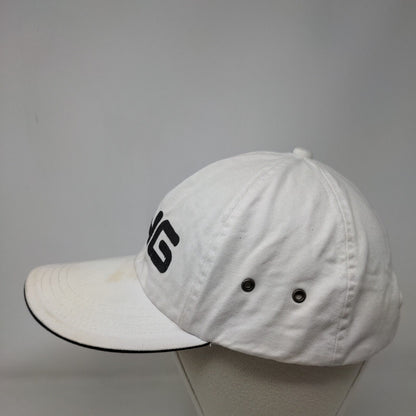 Ping Strapback Hat White One Size Adjustable Embroidered 6 Panel Nissin Cap