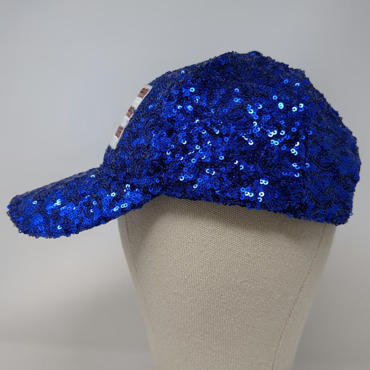 Lake Shore Drive Baseball Cap Blue One Size Sequin American Flag Stripes Hat
