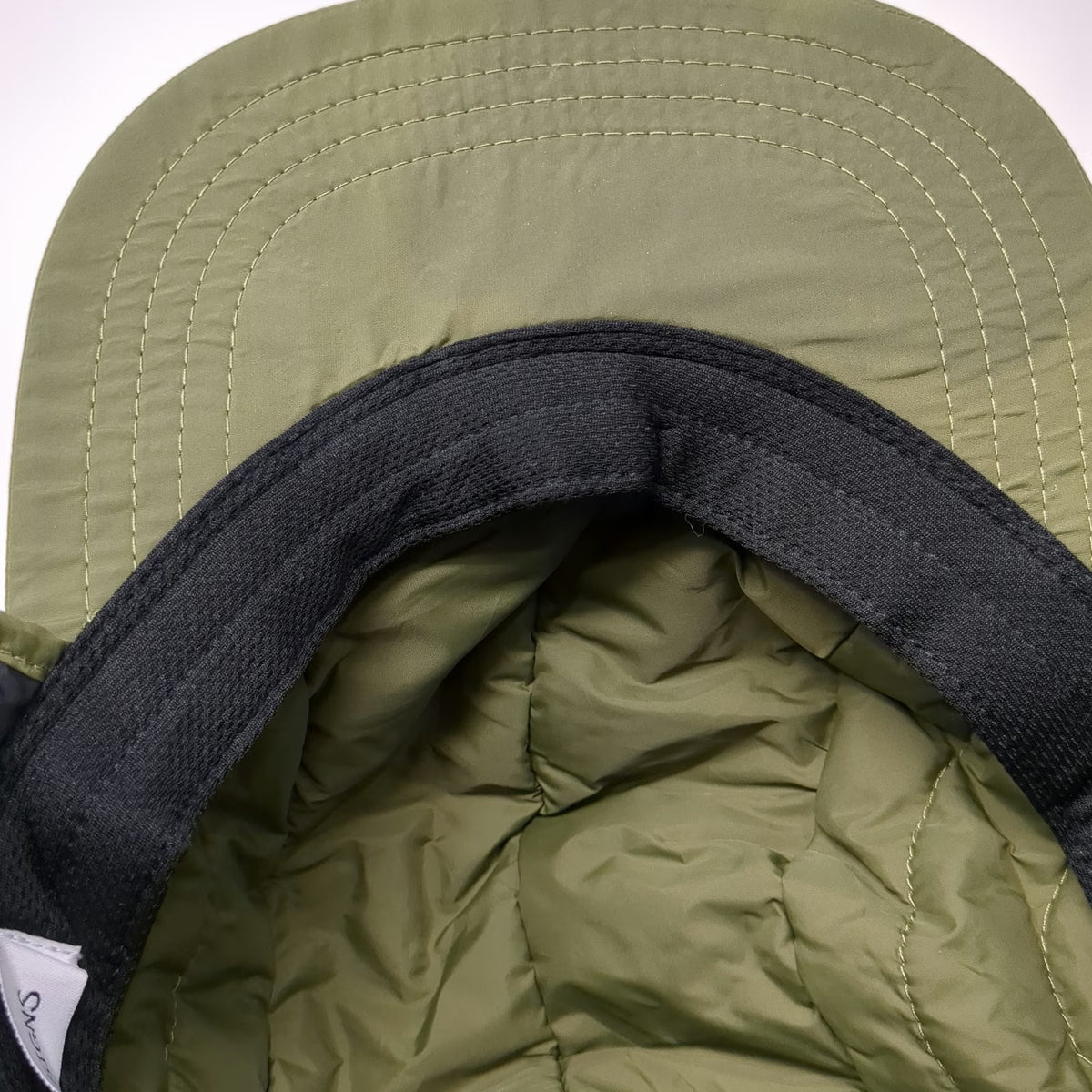 Topo Designs 5 Panel Green Hat One Size Ear Flaps Nylon Padded Winter Cap