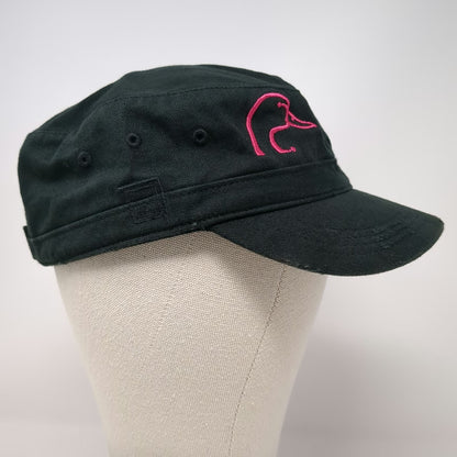 District Army Cap Black One Size Pink Ducks Unlimited Logo Strapback Cotton Hat