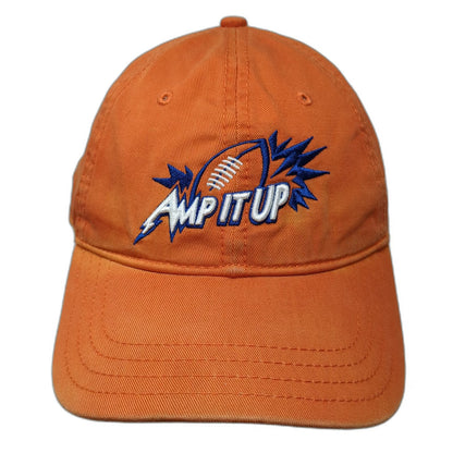 Tommy Hilfiger Orange Baseball Cap OSFM Amp It Up Football Golf Strapback Hat