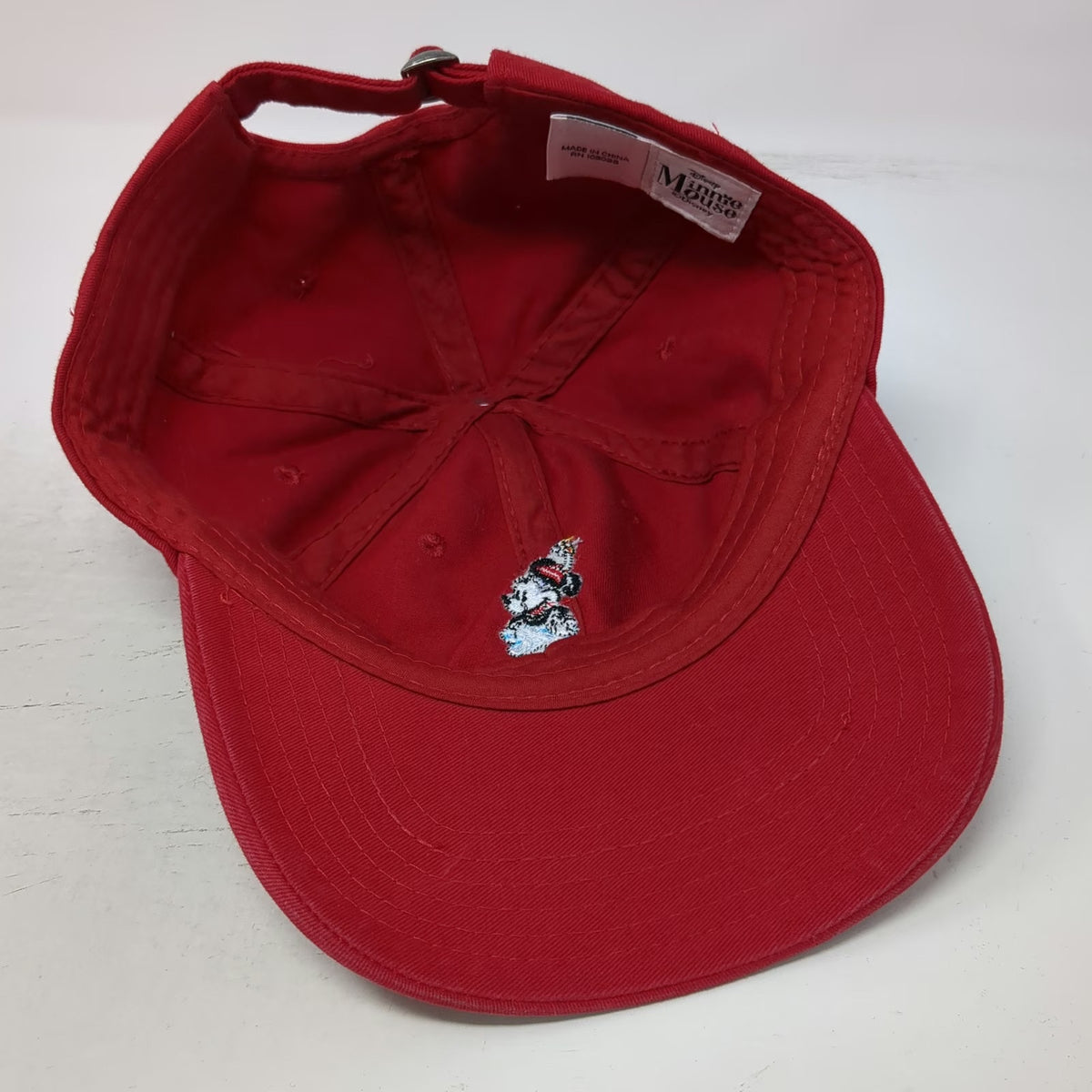 Disney Minnie Mouse Embroidered Baseball Cap Red One Size Slideback Hat Strap
