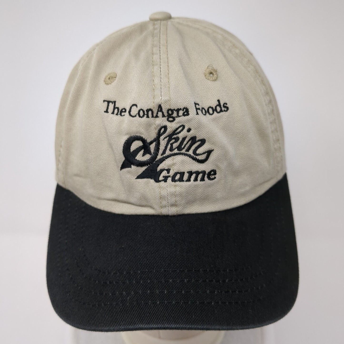 The ConAgra Foods Skin Game Slideback Hat Tan OS Adjustable Embroidered Imperial