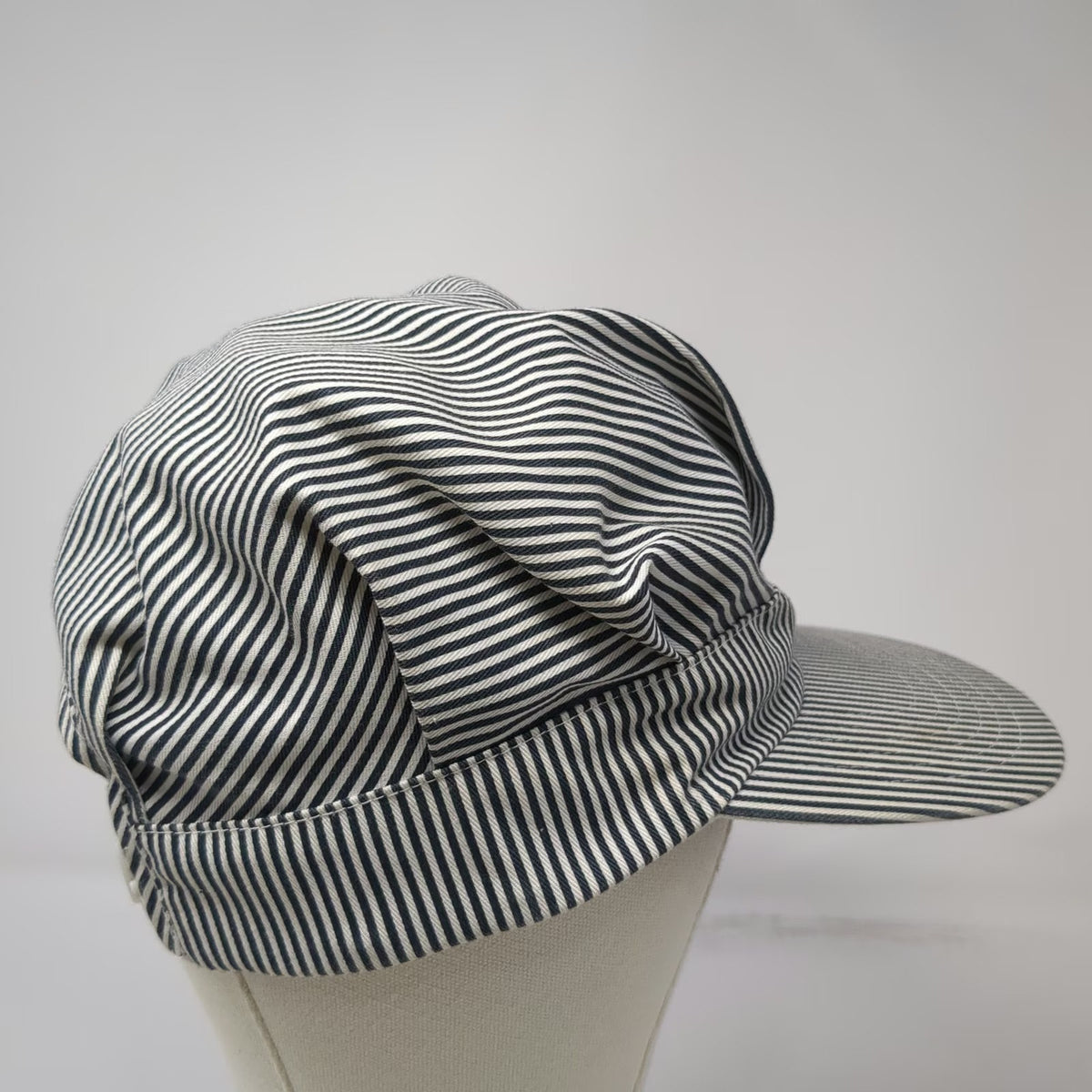 AJM International Snapback Blue One Size Hickory Stripe Railroad Engineer Hat