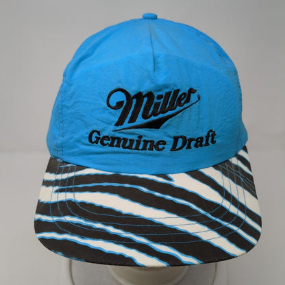 Miller Genuine Draft Snapback Hat Blue One Size Adjustable Striped