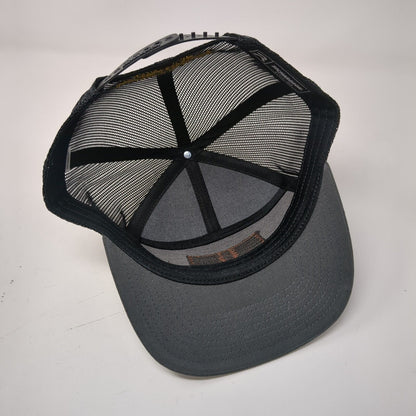 Trinity Snapback Trucker Hat Gray OSFA Mesh Back Leather Patch Richardson