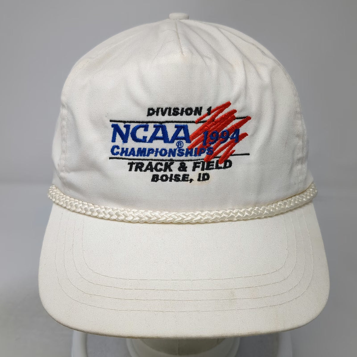 NCAA Sportcap Trucker White 1994 Track Field Championships Rope ID Hat Vintage