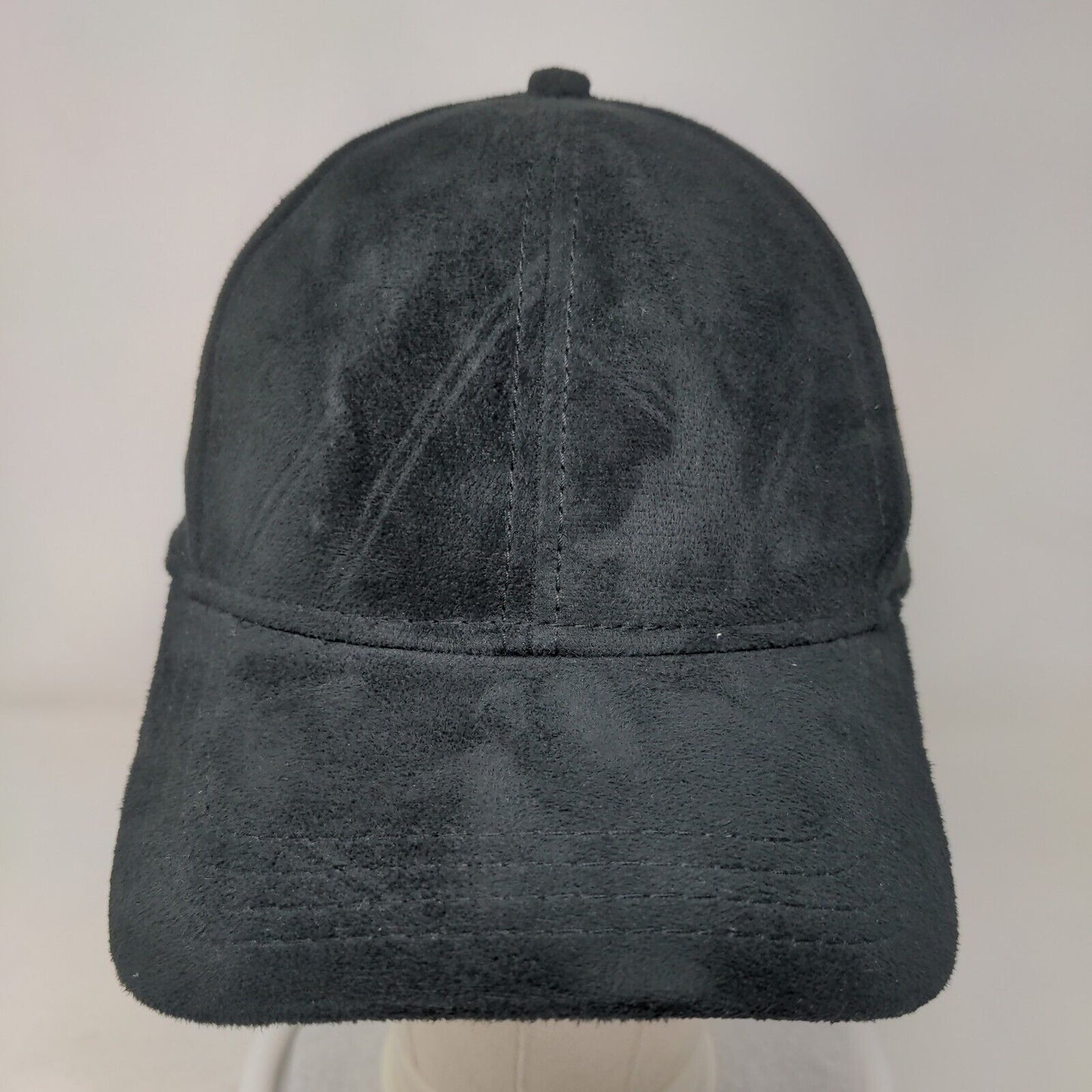 C.C Suede Strapback Hat Black One Size Adjustable 6 Panel Solid Blank