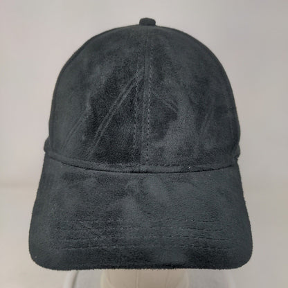 C.C Suede Strapback Hat Black One Size Adjustable 6 Panel Solid Blank