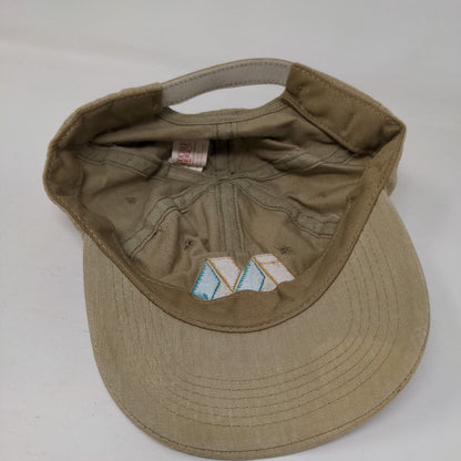 Mac Papers Strapback Hat Tan One Size Embroidered 6 Panel Vent Holes
