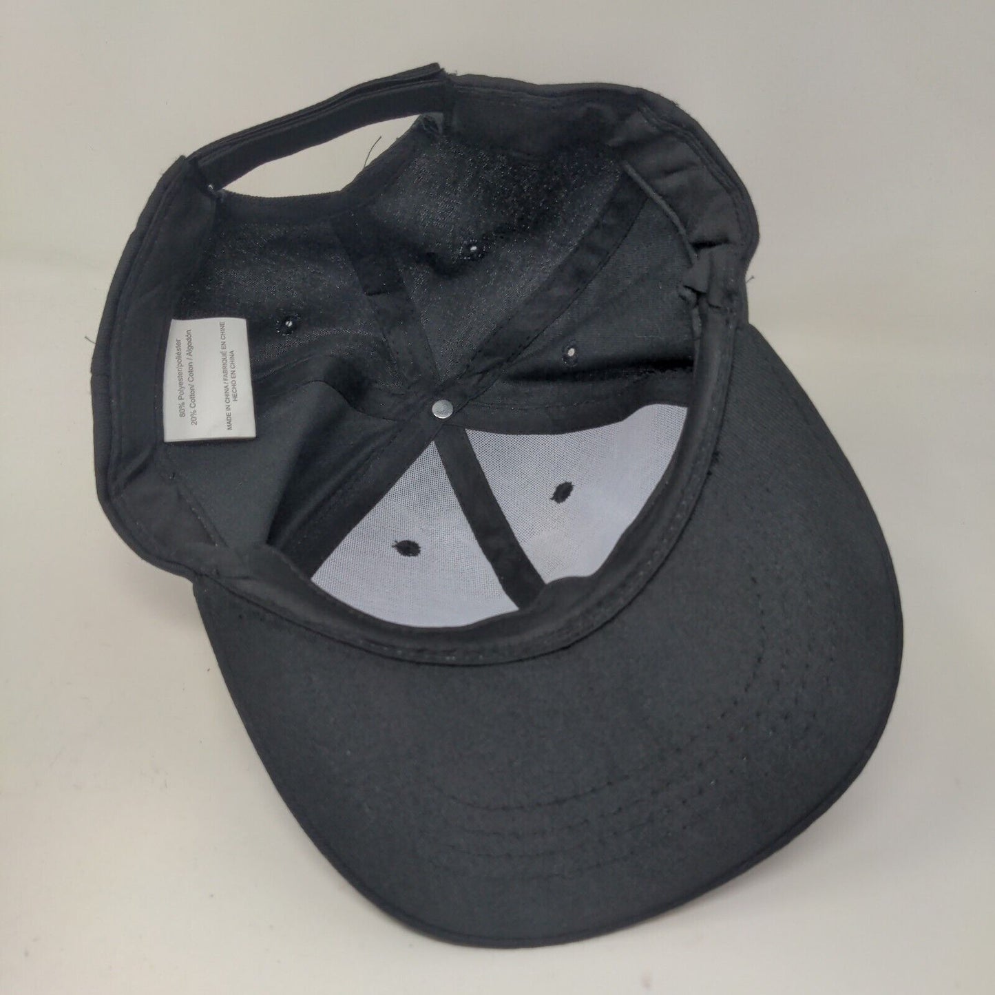 Unbranded Men's Strapback Hat Black Polyester Cotton Blend Blank