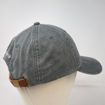 Adams Baseball Cap Gray One Size Leather Strapback Owl Logo Samsara Hat