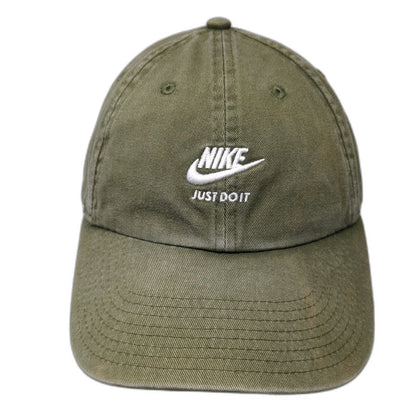 Nike Baseball Cap Green One Size Just Do It Heritage 86 Swoosh Slideback Hat