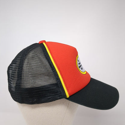 Amscan Auto Racing Flag Snapback Trucker Hat Multicolor OS Embroidered Mesh Back