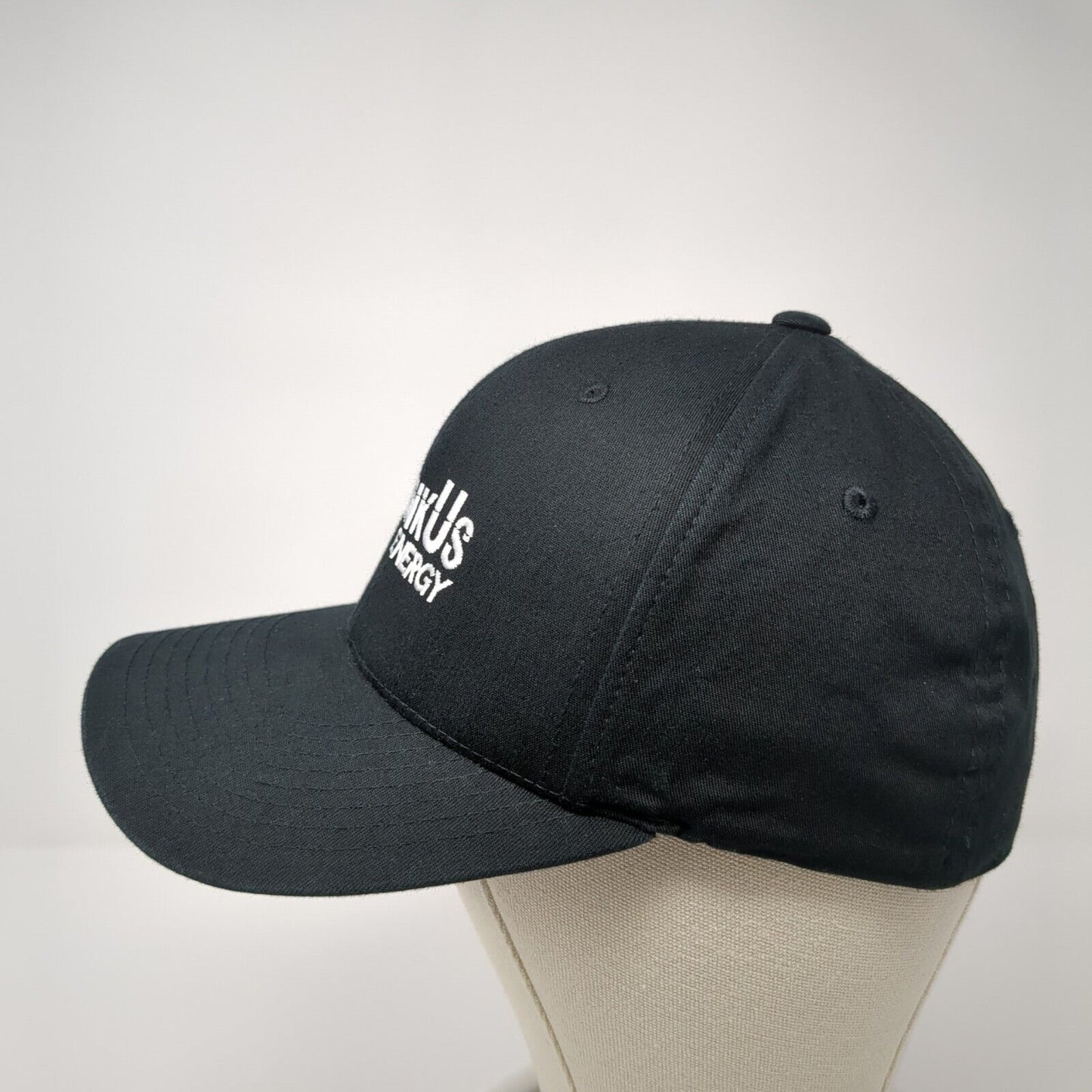 LinkUS Energy Fitted Hat Black One Size Embroidered 6 Panel Flexfit Yupoong