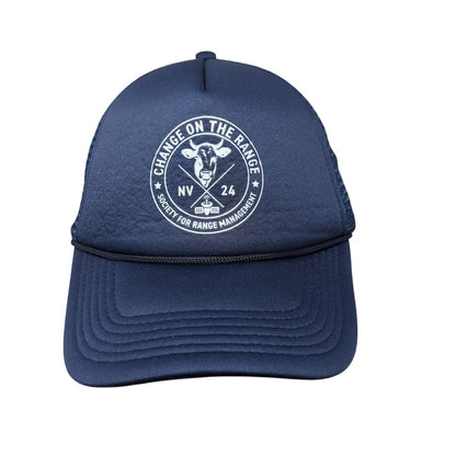 Change On The Range Snapback Rope Trucker Hat Blue One Size Mesh Back