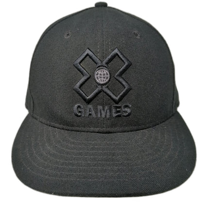 New Era X Games Snapback Black One Size Hat 9FIFTY Flat Brim Embroidered Globe