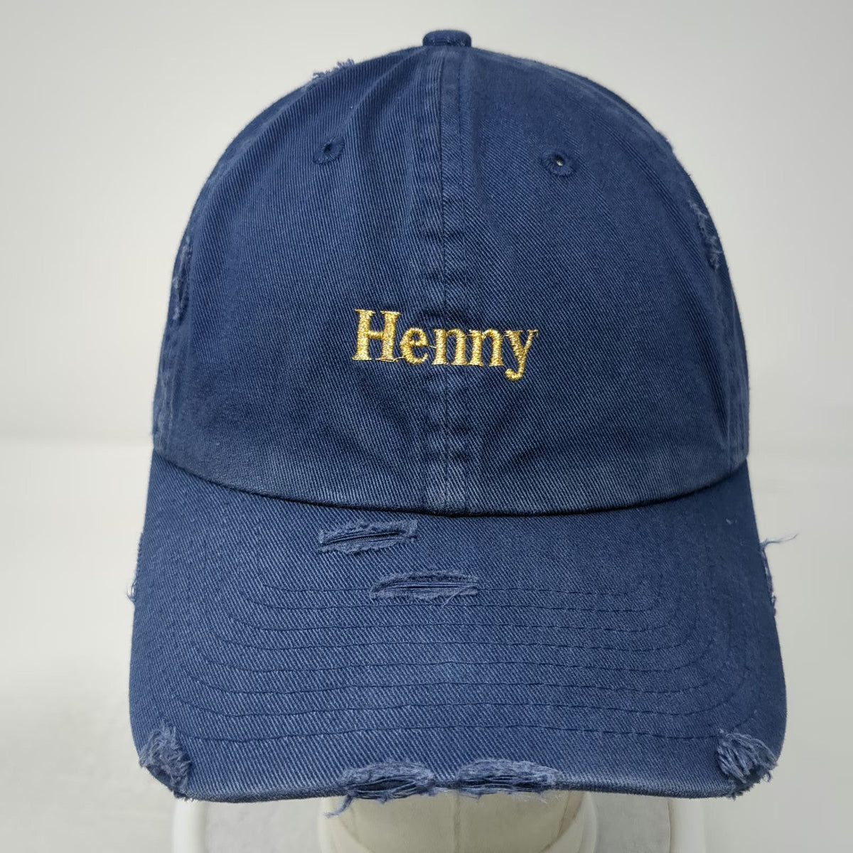 KBETHOS Baseball Cap Blue One Size Henny Embroidery Cotton Slideback Buckle Hat