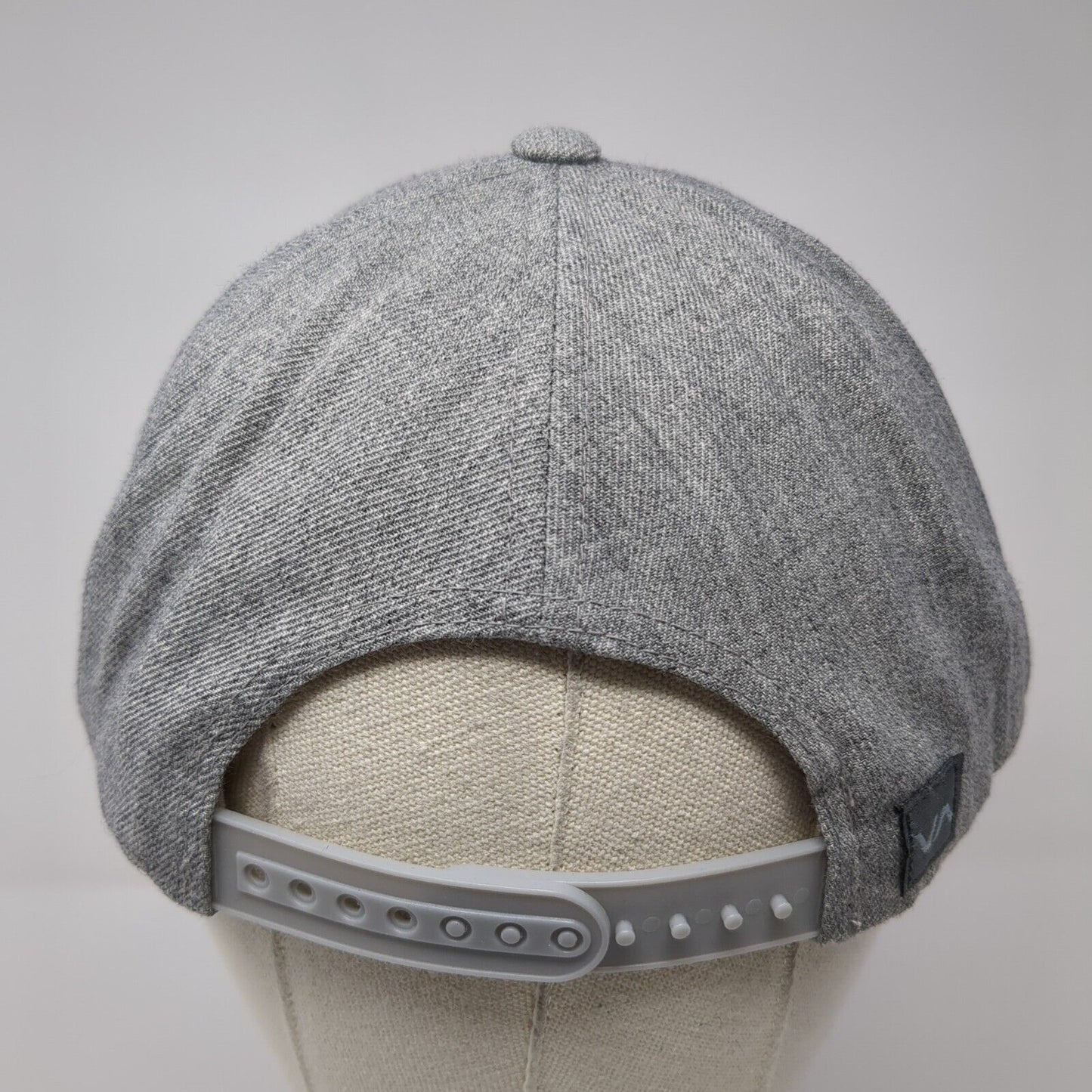 RVCA Snapback Hat Gray One Size Adjustable Mid Fit Lightweight 6 Panel
