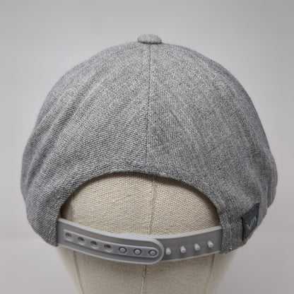 RVCA Snapback Hat Gray One Size Adjustable Mid Fit Lightweight 6 Panel