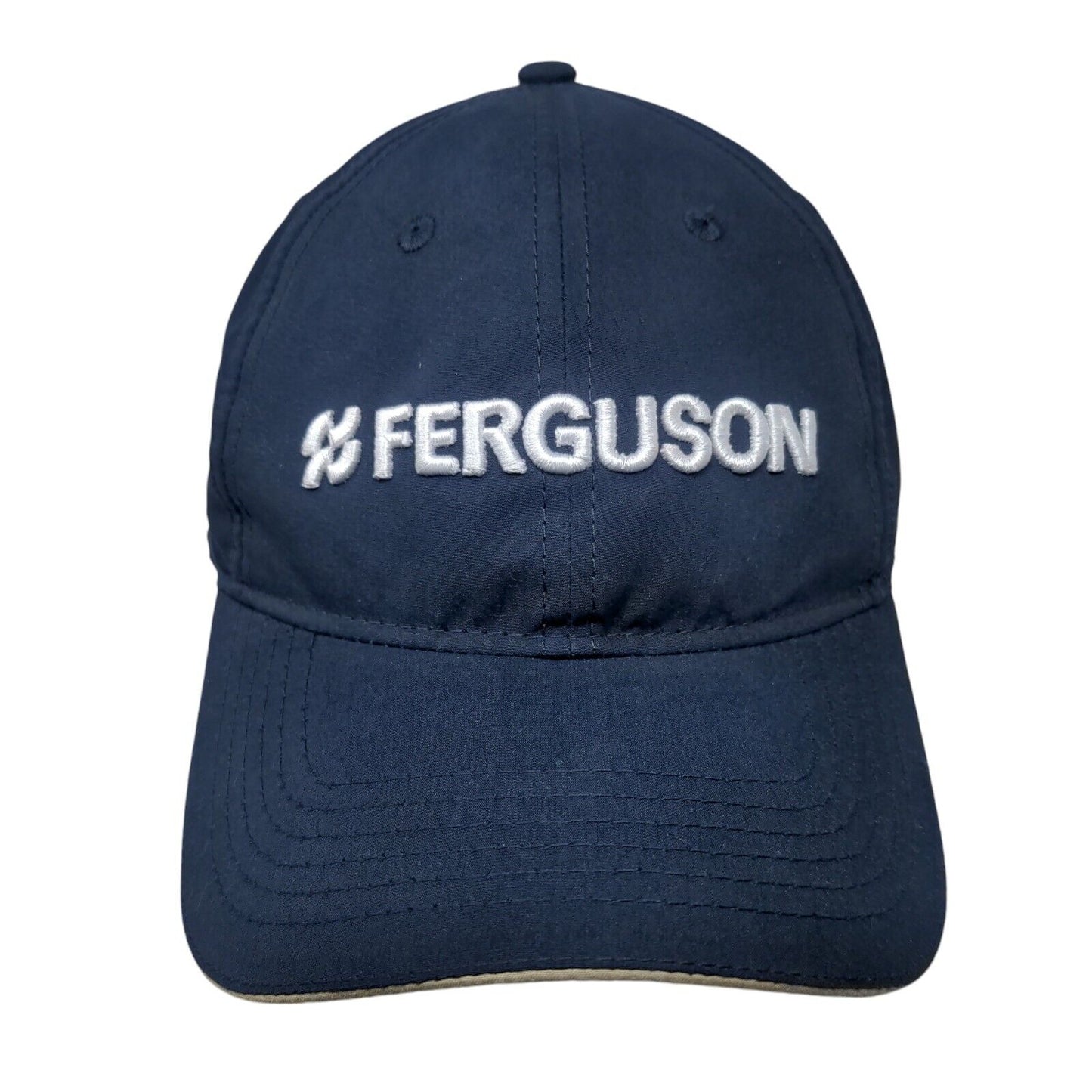 Ferguson Strapback Hat Blue One Size Adjustable Embroidered Vented Holes 6 Panel