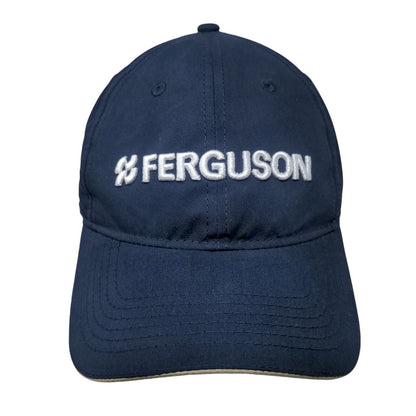 Ferguson Strapback Hat Blue One Size Adjustable Embroidered Vented Holes 6 Panel