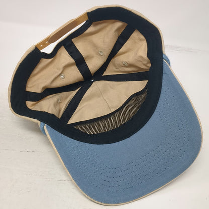 Bear Lake Adventure Division Hat 5 Panel Beige One Size Snapback Rope Blue Patch