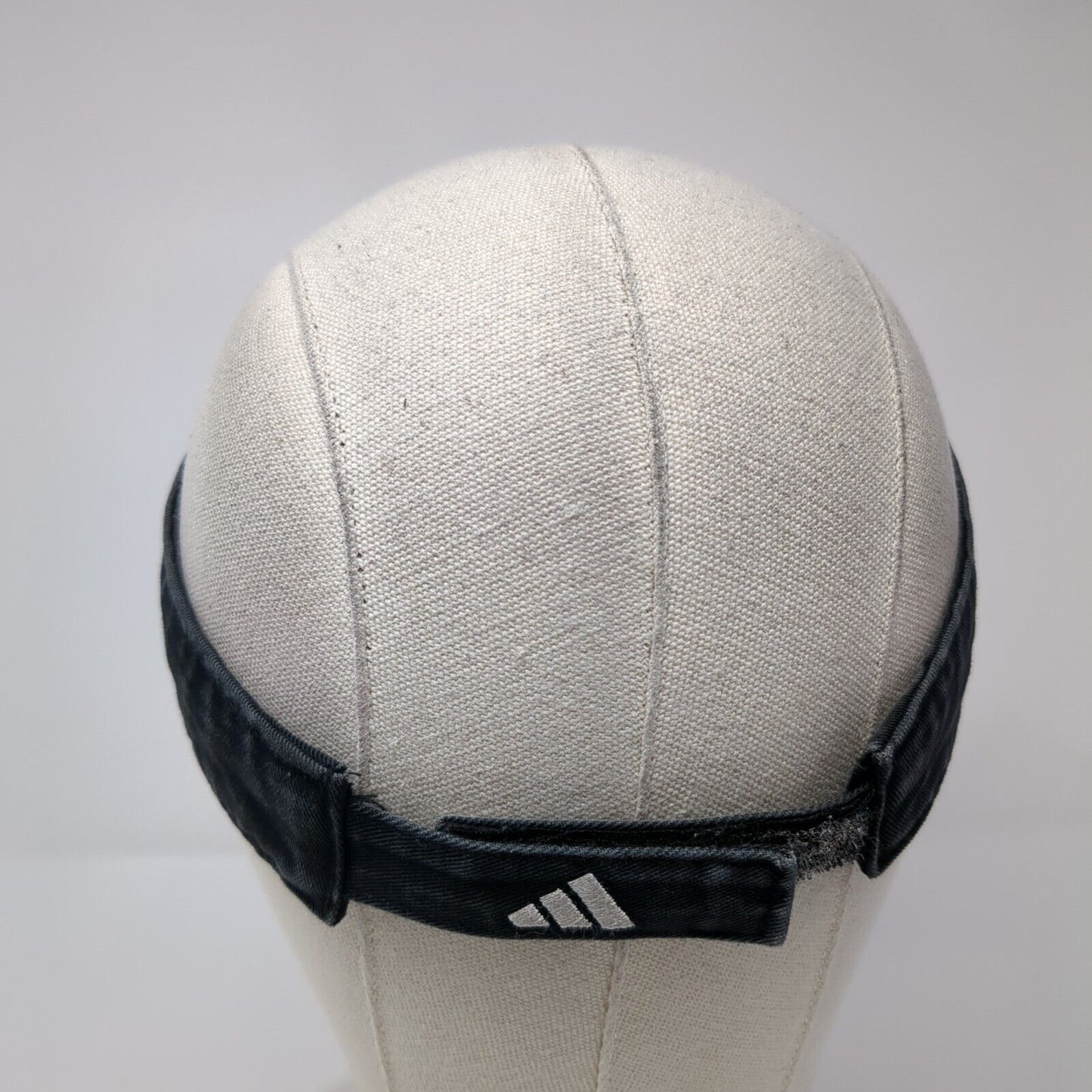 Adidas 3 Stripes Strapback Sun Visor Hat Black One Size Adjustable