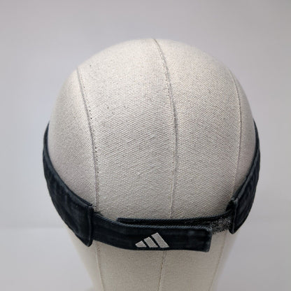 Adidas 3 Stripes Strapback Sun Visor Hat Black One Size Adjustable