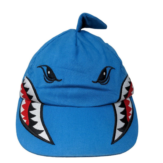 Mountain Warehouse Boy's Strapback Hat Blue Adjustable Embroidered Shark Accents